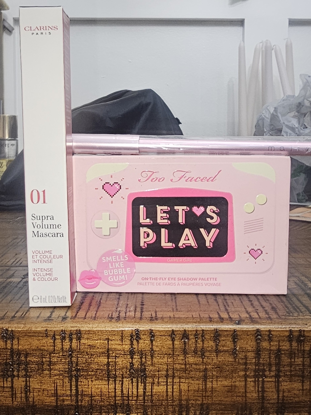 NEW Too Faced Let's Play Eyeshadow Palette & Clarins Supra Volume Mascara Bundle